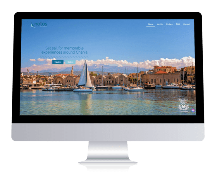 ennovate digital agency - notos sailing website pc laptop screenshot 001